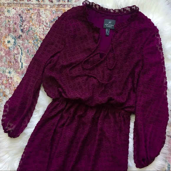 Purple Polka Dot Mini Dress - Picture 2 of 7